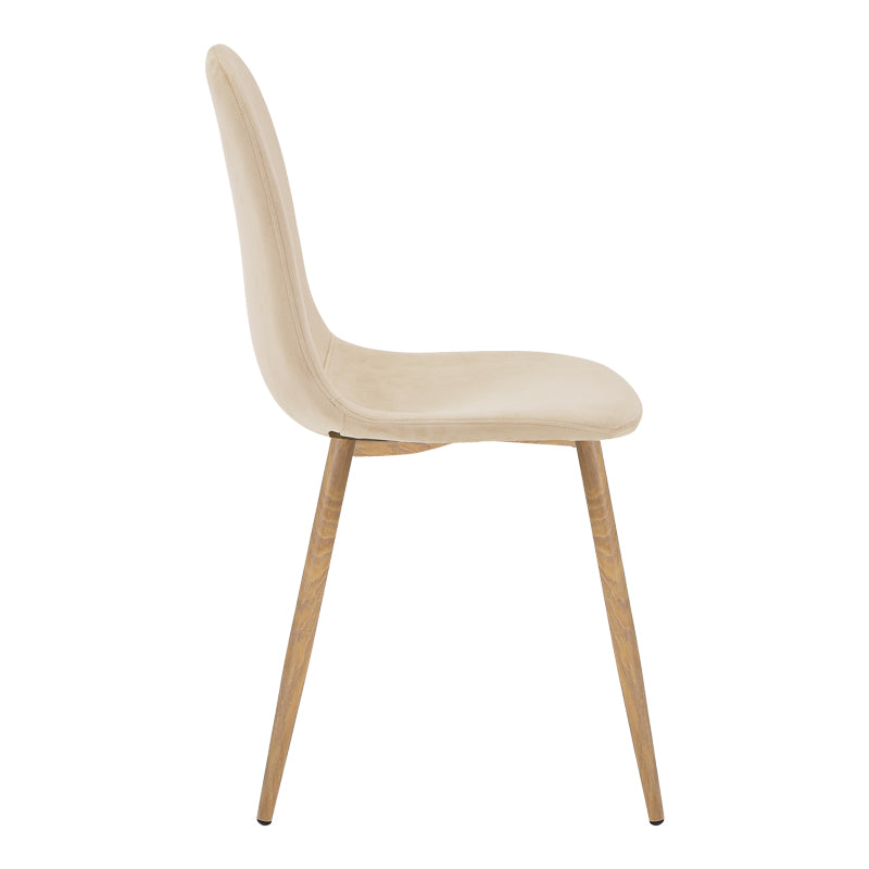 Scaun de dining Bella din catifea gri inchis metal, negru, 43x52x89 cm - Bej