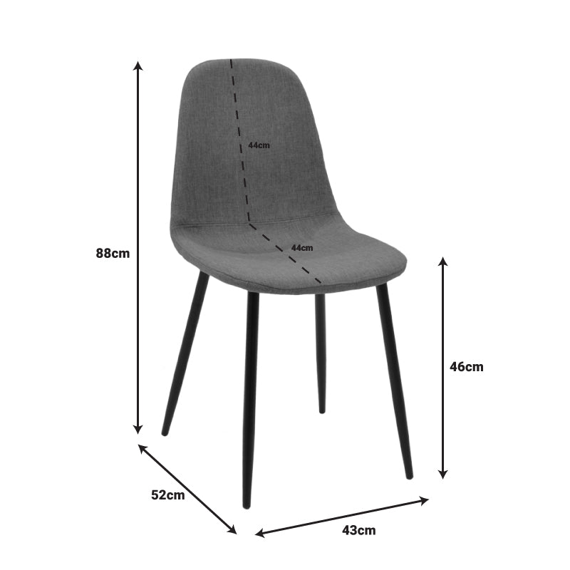 Scaun de dining Bella din maro metal, neagra, 44x52x89 cm, foto produs
