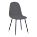 Scaun de dining Bella din Panza neagra metal negru 43x52x89 cm
