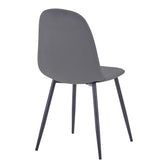 Scaun de dining Bella din Panza neagra metal, negru, 43x52x89 cm, imagine suplimentara