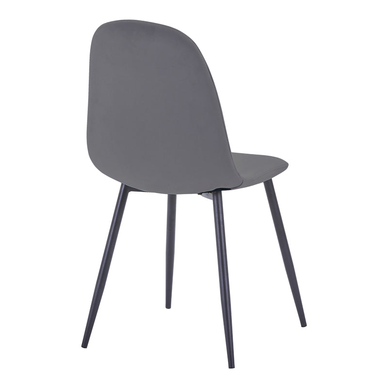 Scaun de dining Bella din Panza neagra metal, negru, 43x52x89 cm, imagine suplimentara
