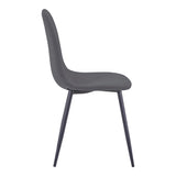 Scaun de dining Bella din Panza neagra metal, negru, 43x52x89 cm