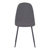 Scaun de dining Bella din Panza neagra metal, negru, 43x52x89 cm, perspectiva suplimentara