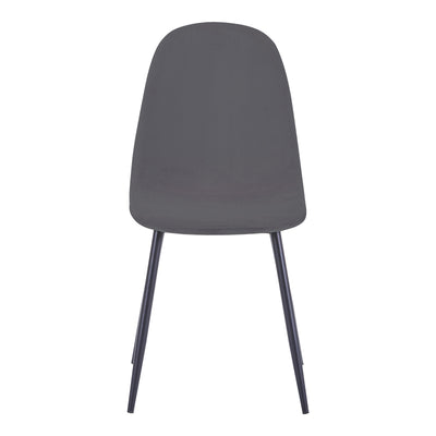 Scaun de dining Bella din Panza neagra metal, negru, 43x52x89 cm, perspectiva suplimentara