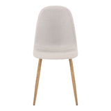 Scaun de dining Bella din stofa gri, deschis Natural, 43x52x89 cm - Gri