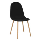 Scaun de dining Bella din stofa gri, deschis Natural, 43x52x89 cm - Negru