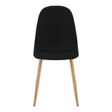 Scaun de dining Bella din stofa gri, deschis Natural, 43x52x89 cm - Negru