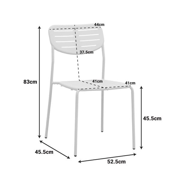 Scaun exterior Deraby, metal, 52x46x83 cm
