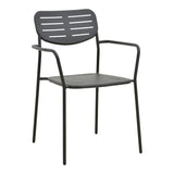 Fotoliu exterior Deraby, metal, 56x46x83 cm - Negru