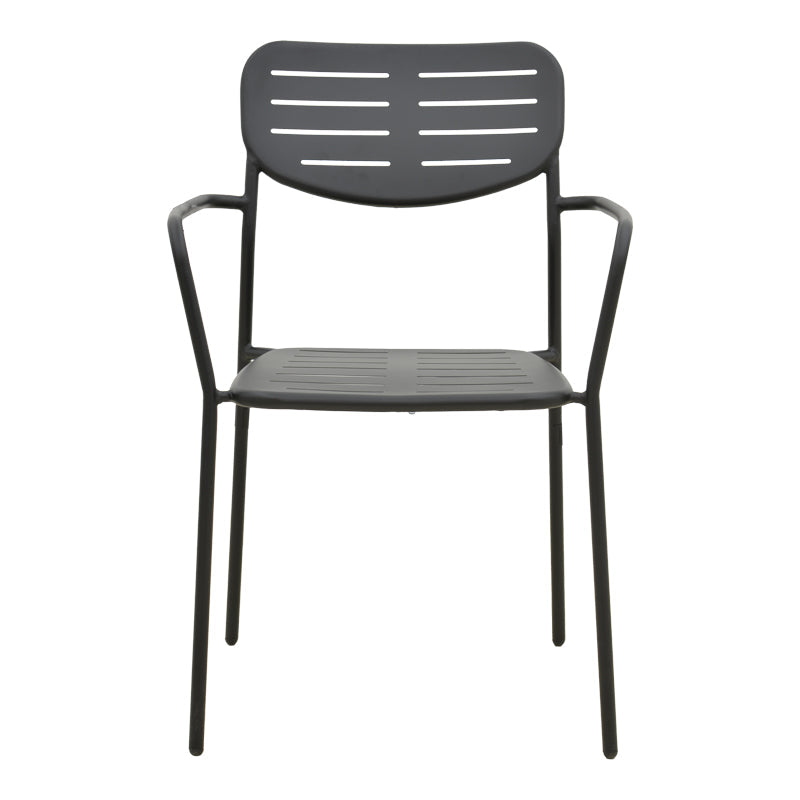 Fotoliu exterior Deraby, metal, 56x46x83 cm - Negru