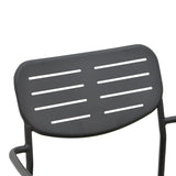 Fotoliu exterior Deraby, metal, 56x46x83 cm - Negru