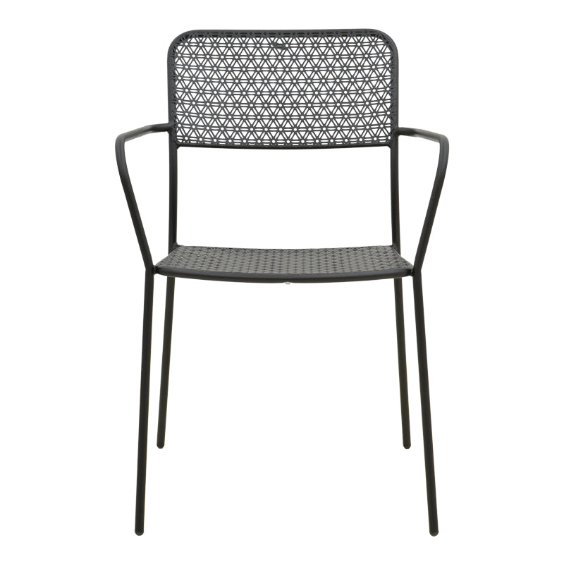 Fotoliu exterior Federal, metal, 57x58x82 cm - Negru