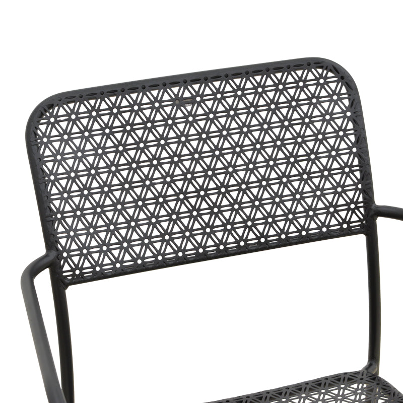Fotoliu exterior Federal, metal, 57x58x82 cm - Negru