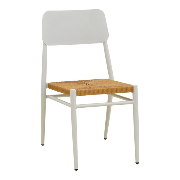 Scaun de exterior Giardino, Alb-Natural, 45x56x82 cm