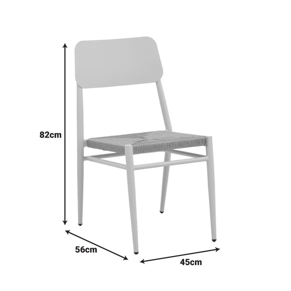 Scaun de exterior Giardino, Alb-Natural, 45x56x82 cm