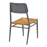 Scaun de exterior Giardino, Alb-Natural, 45x56x82 cm - Antracit-Natural