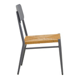 Scaun de exterior Giardino, Alb-Natural, 45x56x82 cm - Antracit-Natural