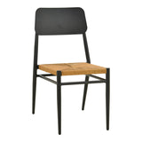 Scaun de exterior Giardino, Alb-Natural, 45x56x82 cm - Negru-Natural