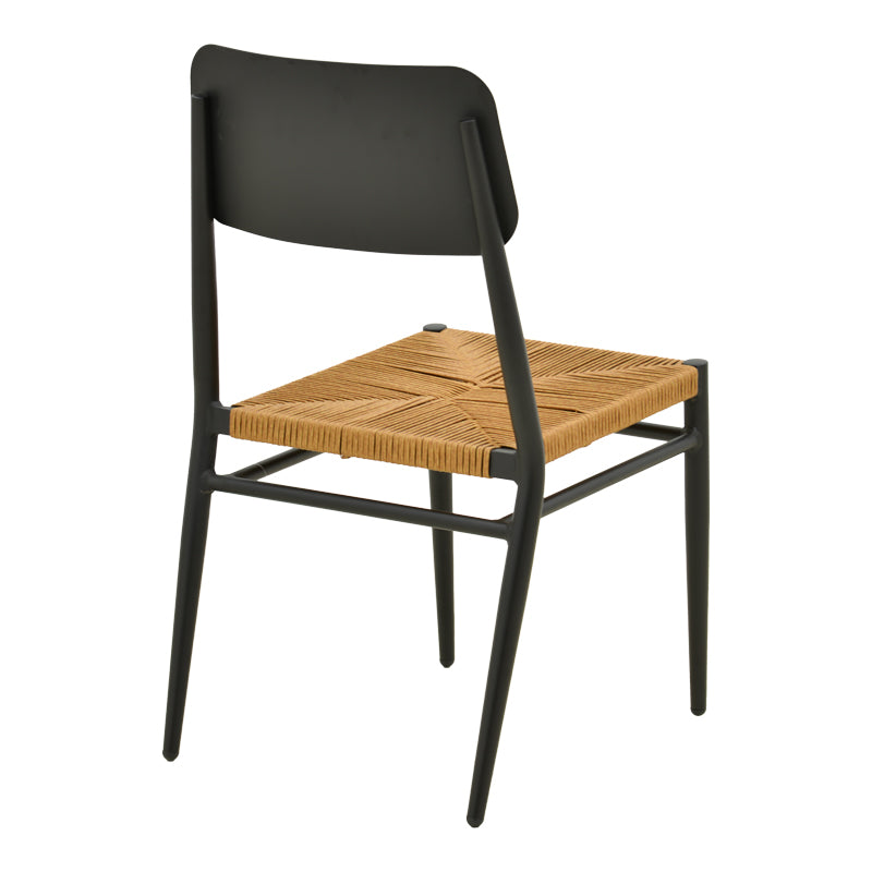 Scaun de exterior Giardino, Alb-Natural, 45x56x82 cm - Negru-Natural
