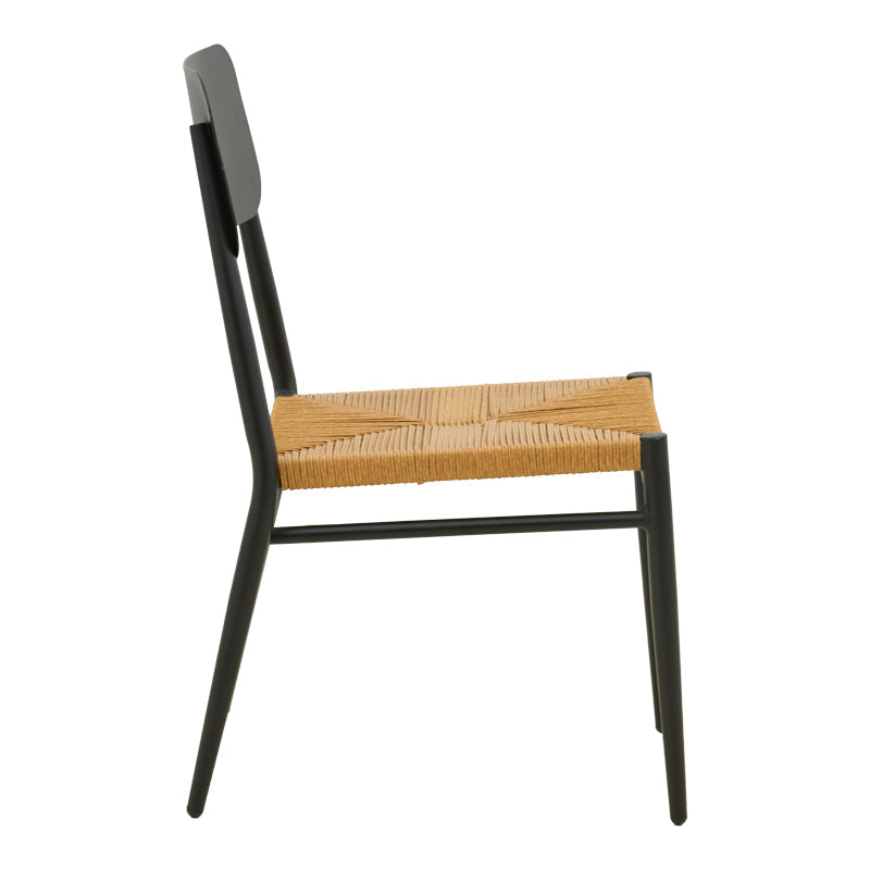 Scaun de exterior Giardino, Alb-Natural, 45x56x82 cm - Negru-Natural