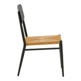 Scaun de exterior Giardino, Alb-Natural, 45x56x82 cm - Negru-Natural