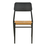 Scaun de exterior Giardino, Alb-Natural, 45x56x82 cm - Negru-Natural
