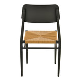 Scaun de exterior Giardino, Alb-Natural, 45x56x82 cm - Negru-Natural