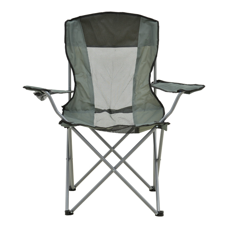 Scaun de exterior Pesca, metal si material impermeabil, 55x55x95 cm - Gri