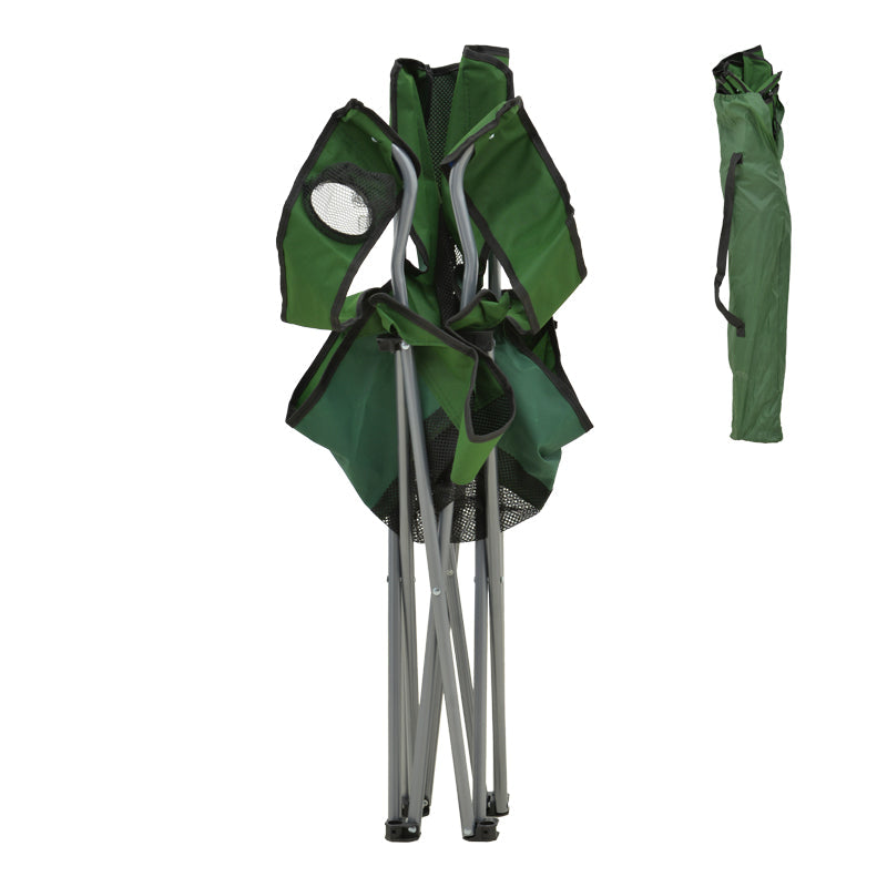 Scaun de exterior Pesca, metal si material impermeabil, 55x55x95 cm - Verde