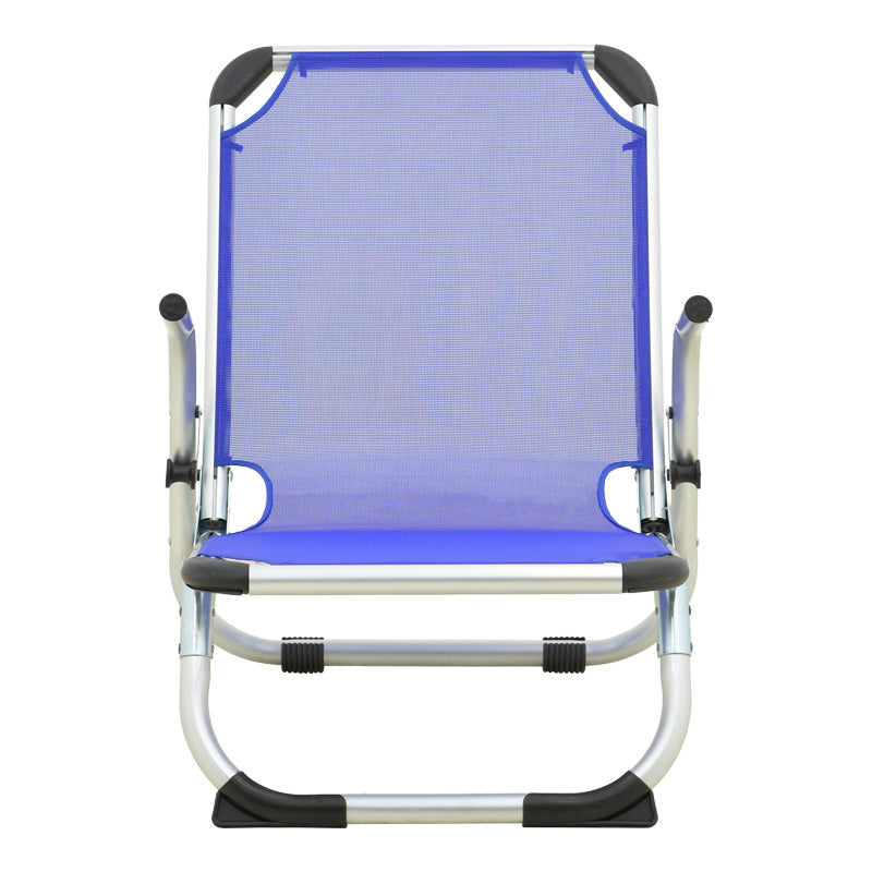 Scaun de exterior Playa, aluminiu si textilene, 54x72x63 cm - Silver-Blue