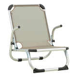 Scaun de exterior Playa, aluminiu si textilene, 54x72x63 cm - Silver-Champagne
