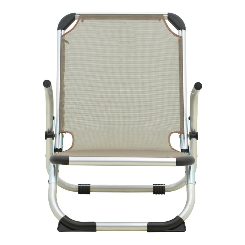 Scaun de exterior Playa, aluminiu si textilene, 54x72x63 cm - Silver-Champagne