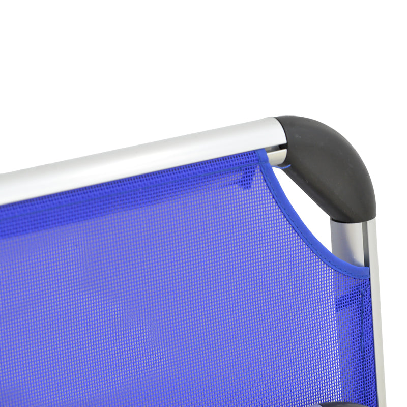 Scaun de exterior Plazo, aluminiu si textilene, 55x70x59 cm - Silver-Blue