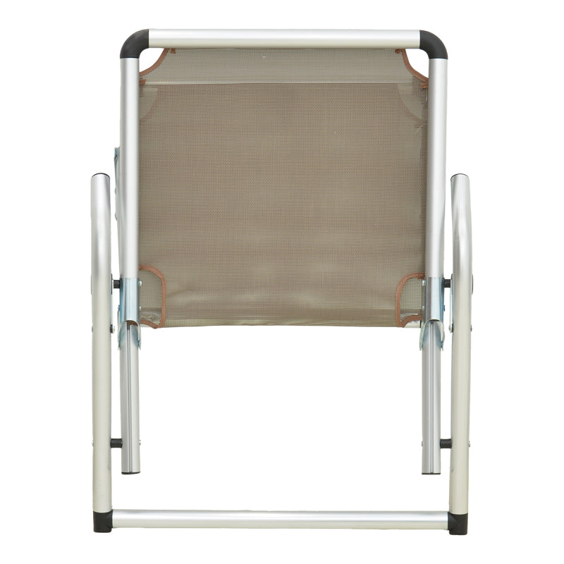 Scaun de exterior Plazo, aluminiu si textilene, 55x70x59 cm - Silver-Champagne