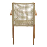 Scaun de exterior Solana stivuibil, Teak-Maro deschis, aluminiu si ratan PE, 56x57x95 cm