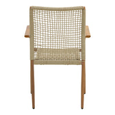 Scaun de exterior Solana stivuibil, Teak-Maro deschis, aluminiu si ratan PE, 56x57x95 cm, imagine produs 6, lemn, pentru grădină sau terasă