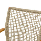 Scaun de exterior Solana stivuibil, Teak-Maro deschis, aluminiu si ratan PE, 56x57x95 cm
