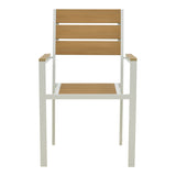 Scaun exterior Breze, aluminiu si plywood, 58x60x88 cm - Natural-Alb