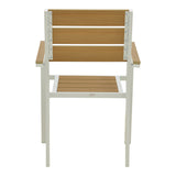 Scaun exterior Breze, aluminiu si plywood, 58x60x88 cm - Natural-Alb