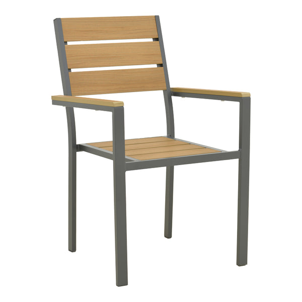 Scaun exterior Breze, aluminiu si plywood, 58x60x88 cm