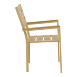 Scaun exterior Breze, aluminiu si plywood, 58x60x88 cm - Natural-Cappuccino