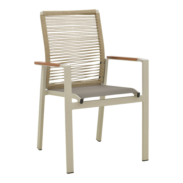 Scaun exterior Aegean, aluminiu si textil, 56x58x91 cm