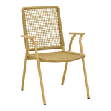 Scaun exterior Weave, aluminiu si ratan PE, 57x63x86 cm - Bej