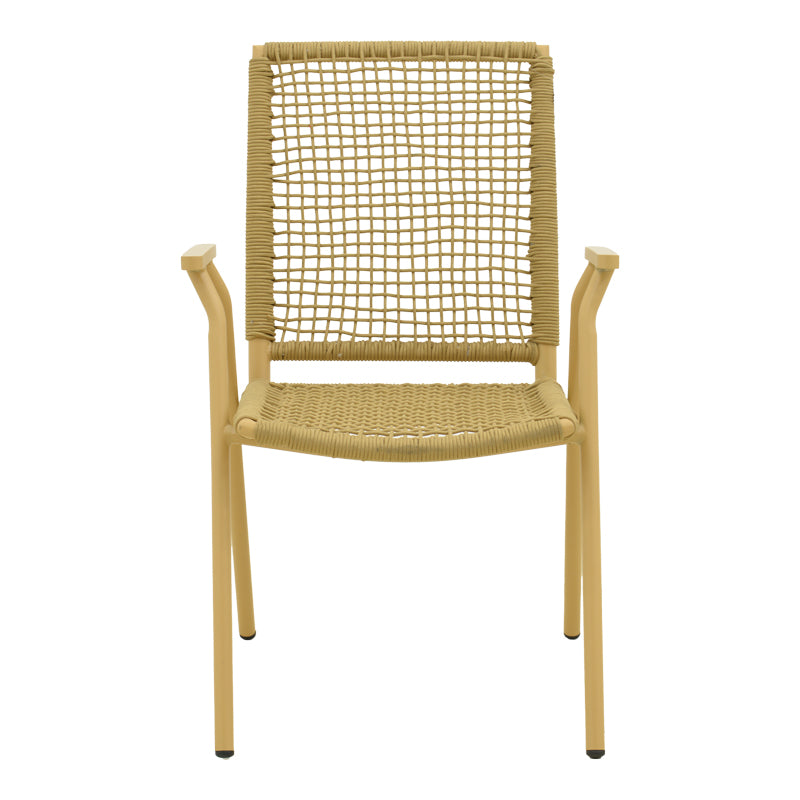 Scaun exterior Weave, aluminiu si ratan PE, 57x63x86 cm - Bej