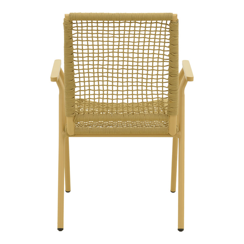 Scaun exterior Weave, aluminiu si ratan PE, 57x63x86 cm - Bej