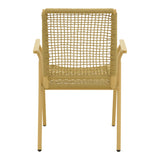 Scaun exterior Weave, aluminiu si ratan PE, 57x63x86 cm - Bej