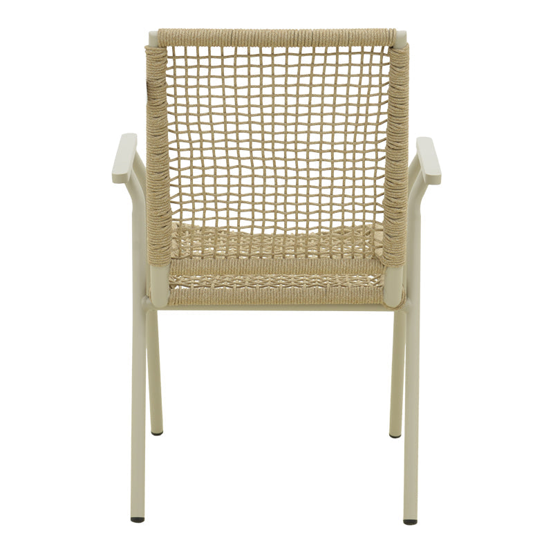 Scaun exterior Weave, aluminiu si ratan PE, 57x63x86 cm - Bej-Natural