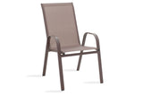Scaun de gradina Calan, textilena si metal, 54x74x91 cm - Maro