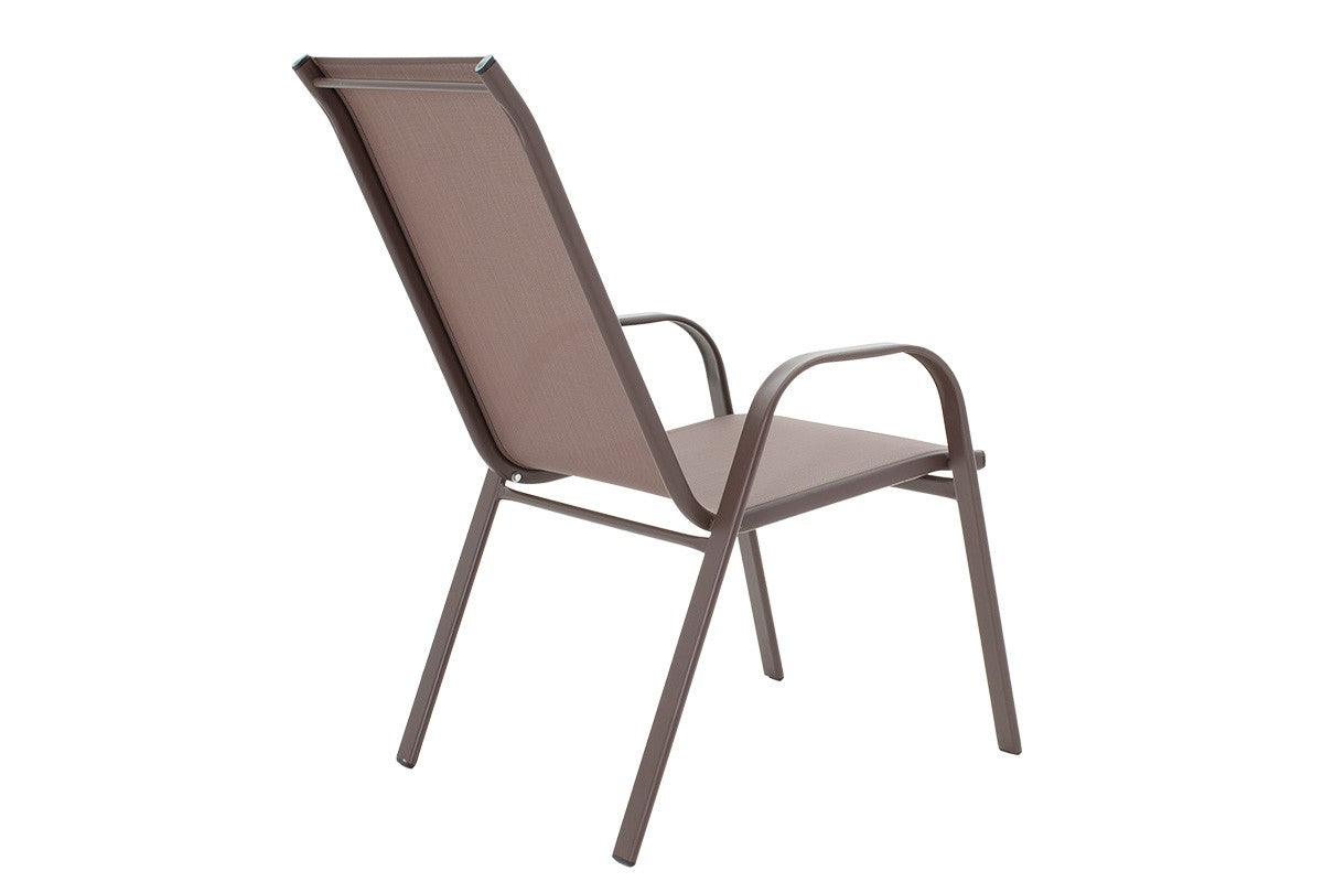 Scaun de gradina Calan, textilena si metal, 54x74x91 cm - Maro