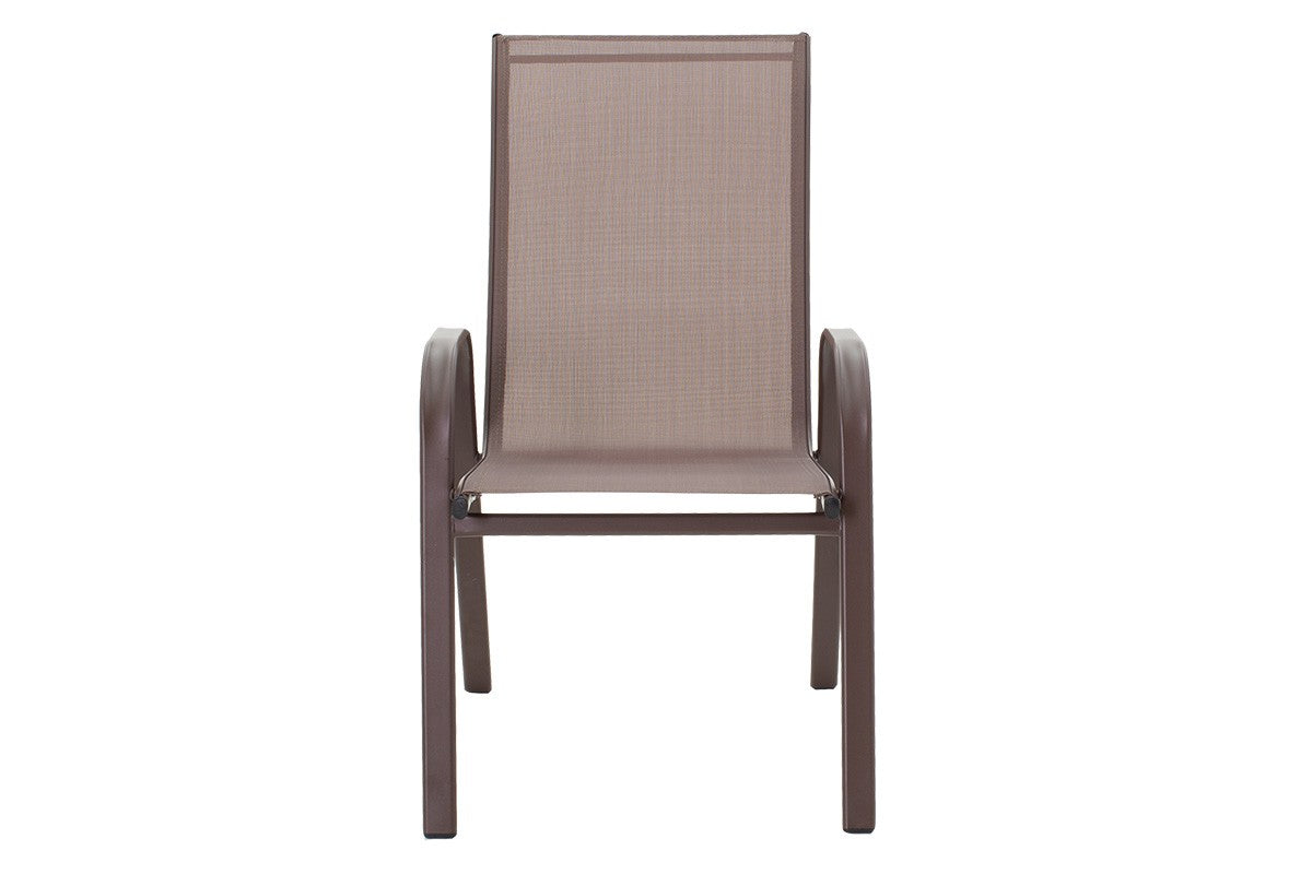 Scaun de gradina Calan, textilena si metal, 54x74x91 cm - Maro